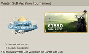 Live Casino Tournament – Win a Winter Golf Vacation Package