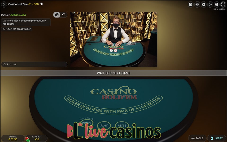Live Casino Hold'em (Evolution)