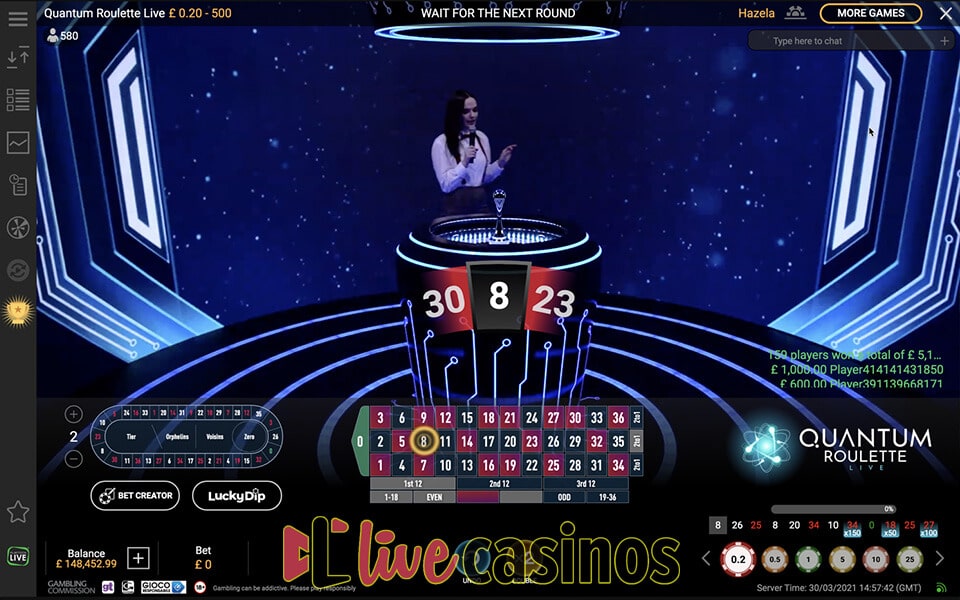 Live Quantum Roulette