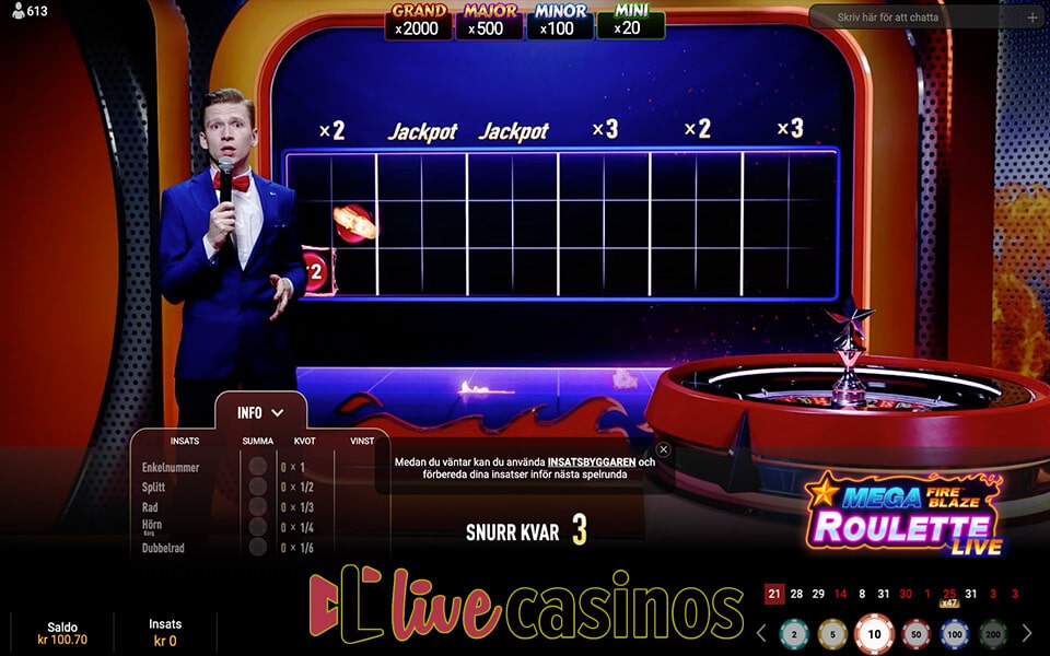 Live Mega Fire Blaze Roulette