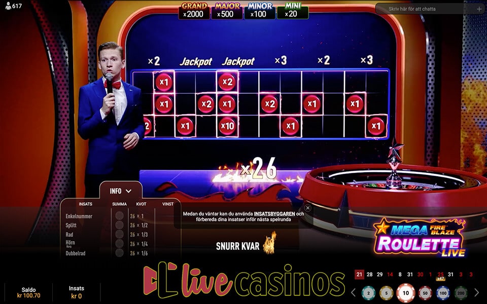 Live Mega Fire Blaze Roulette