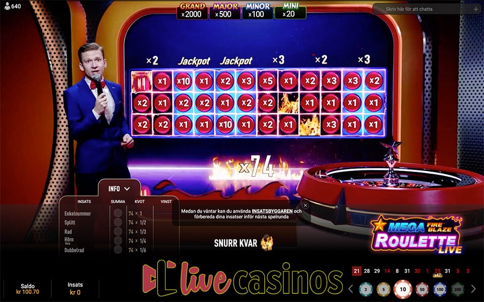 Live Mega Fire Blaze Roulette