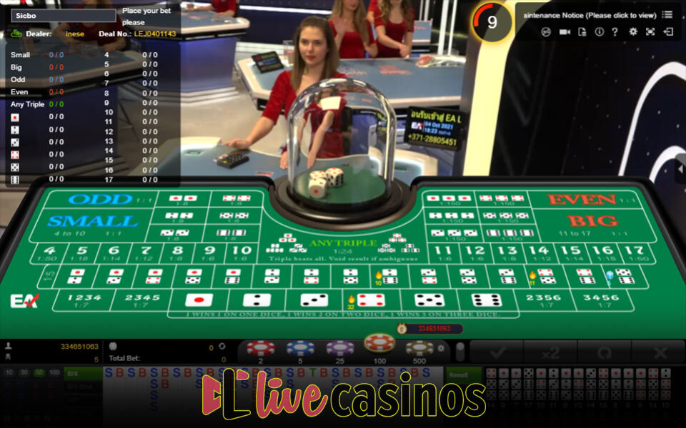 Live Sic Bo by EA Gaming