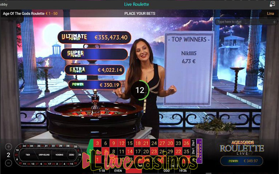 Age of the Gods Live Roulette