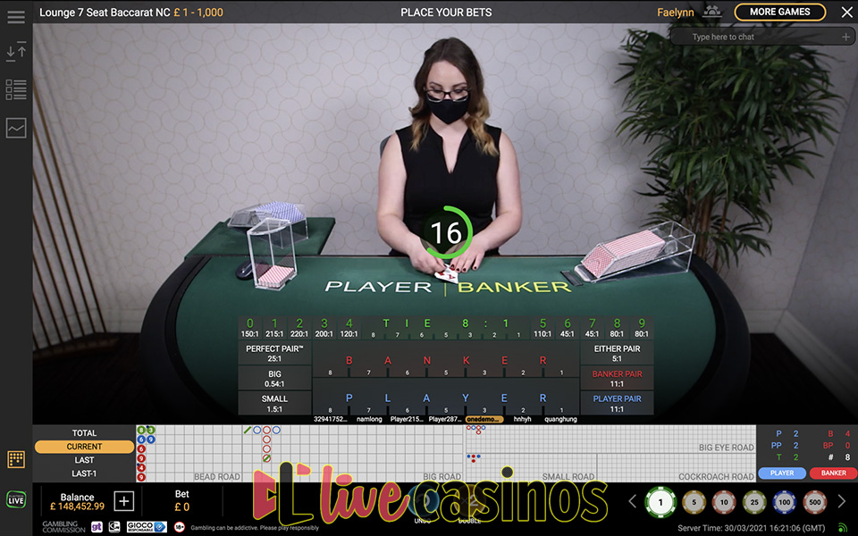 Live Baccarat Lounge No Commission
