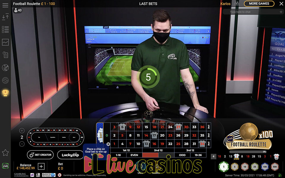 Live Football Roulette