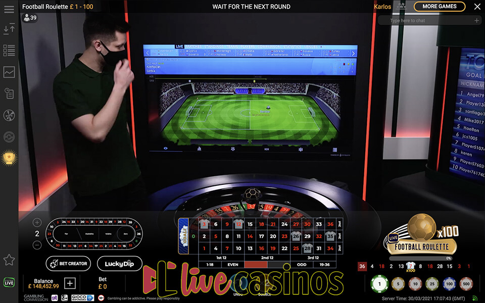 Live Football Roulette