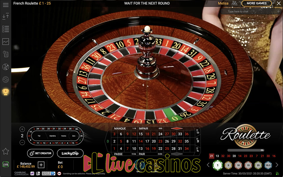 Live French Roulette