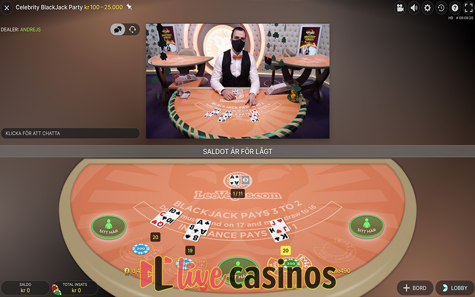 Live Celebrity Blackjack Party