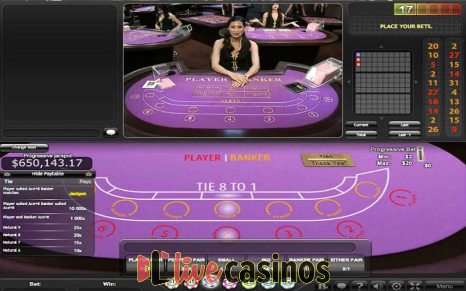 Live Progressive Baccarat
