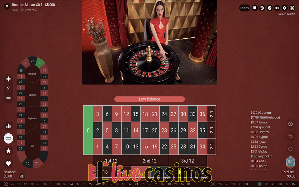 Live Roulette Macao (Pragmatic Play)