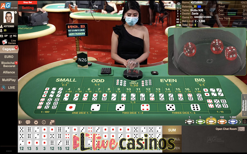 Live Sic Bo AGIN Vegas