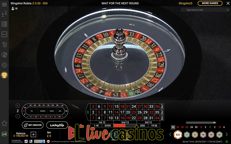 Slingshot Roulette (Playtech)
