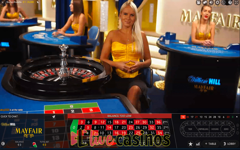 Live Mayfair Roulette William Hill