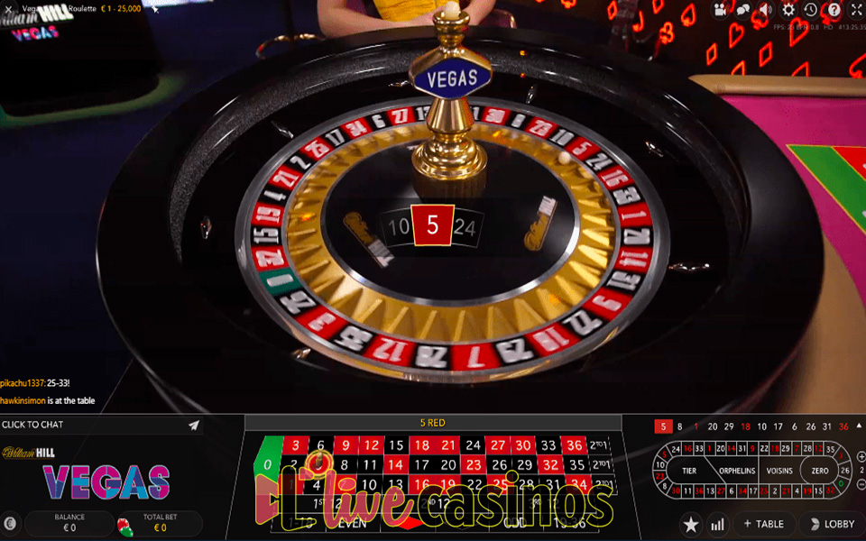 Live Vegas Speed Roulette William Hill