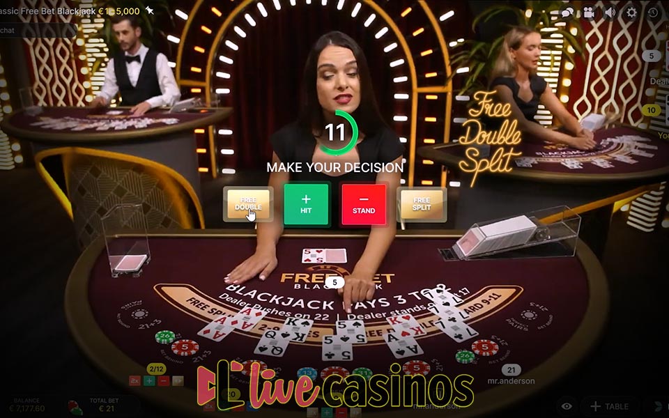Free Bet Blackjack by Evolution