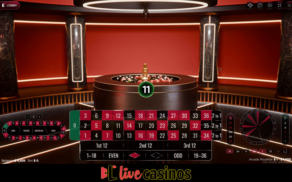 Arcade Roulette Live